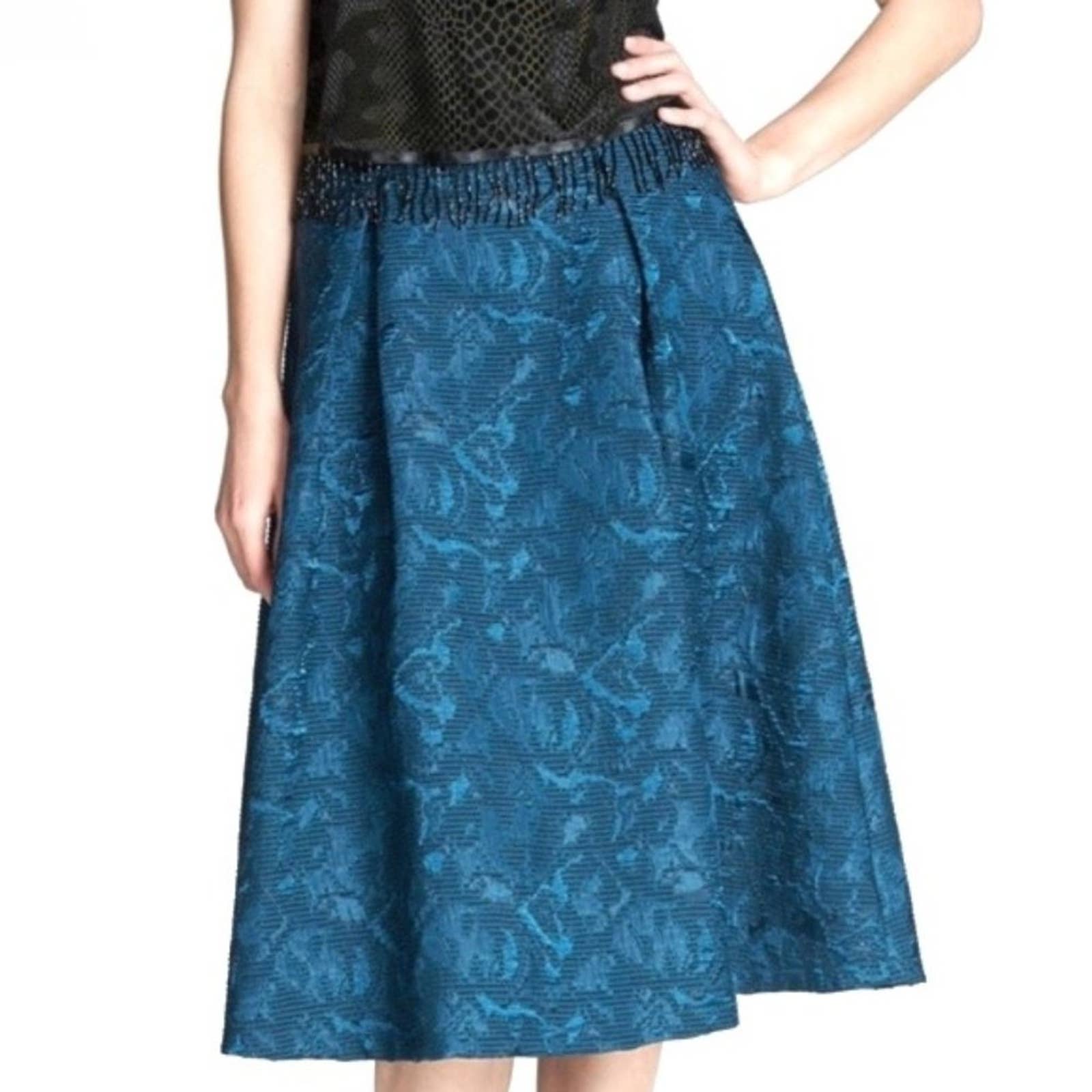 Nordstrom Astr Nwt Teal Blue Floral Flowy Skirt